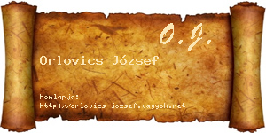 Orlovics József névjegykártya
